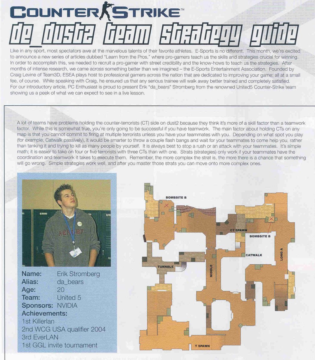 ESEA's tweet image. #TBT To back in 2004 when PCEMAG ran a Counter-Strike article dubbed "Learn from the Pros" with da_bears
Have a read through the fascinating story, would these strats still work today?