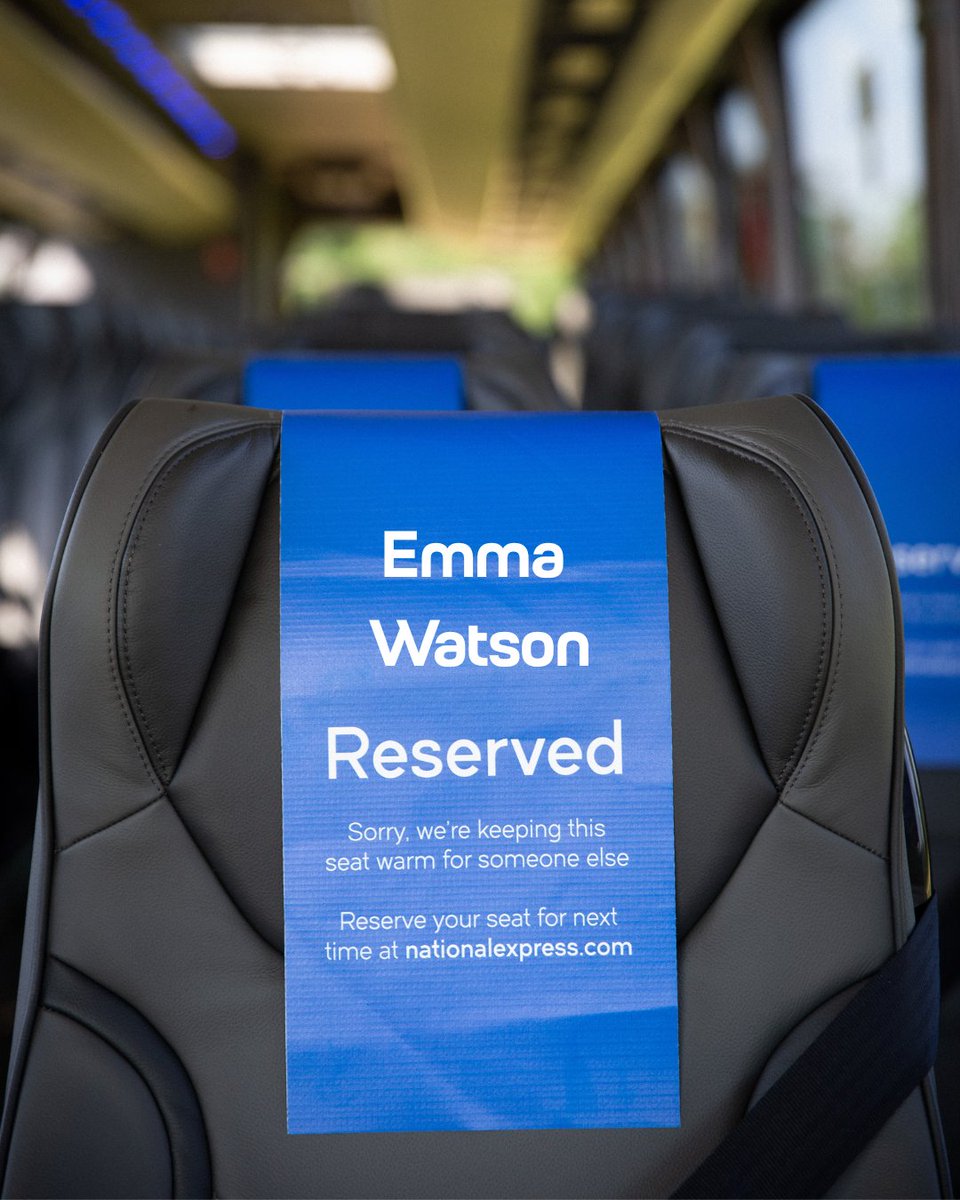 nationalexpress's tweet image. We’ve got a seat with your name on it, Emma… literally.
While you're taking a break from the driver's seat, we’d be happy to take the wheel.
Hit us up if you're interested Emma 📧
