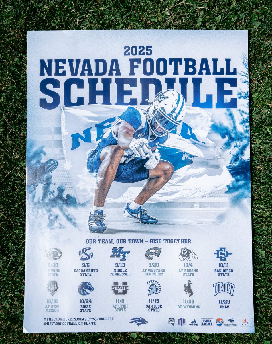 Nevada Wolf Pack 🐺 (@nevadawolfpack) on Twitter photo 𝐆𝐈𝐕𝐄𝐀𝐖𝐀𝐘 🚨
Come out to tomorrow's Wolf Pack Food Truck Friday at Idlewild Park and get yourself this new <a href="/NevadaFootball/">Nevada Football</a> 2025 schedule poster!
Gates open at 4 pm; student-athletes and mascots will arrive at 5 pm.
#BattleBorn 𝐆𝐈𝐕𝐄𝐀𝐖𝐀𝐘 🚨
Come out to tomorrow's Wolf Pack Food Truck Friday at Idlewild Park and get yourself this new <a href="/NevadaFootball/">Nevada Football</a> 2025 schedule poster!
Gates open at 4 pm; student-athletes and mascots will arrive at 5 pm.
#BattleBorn