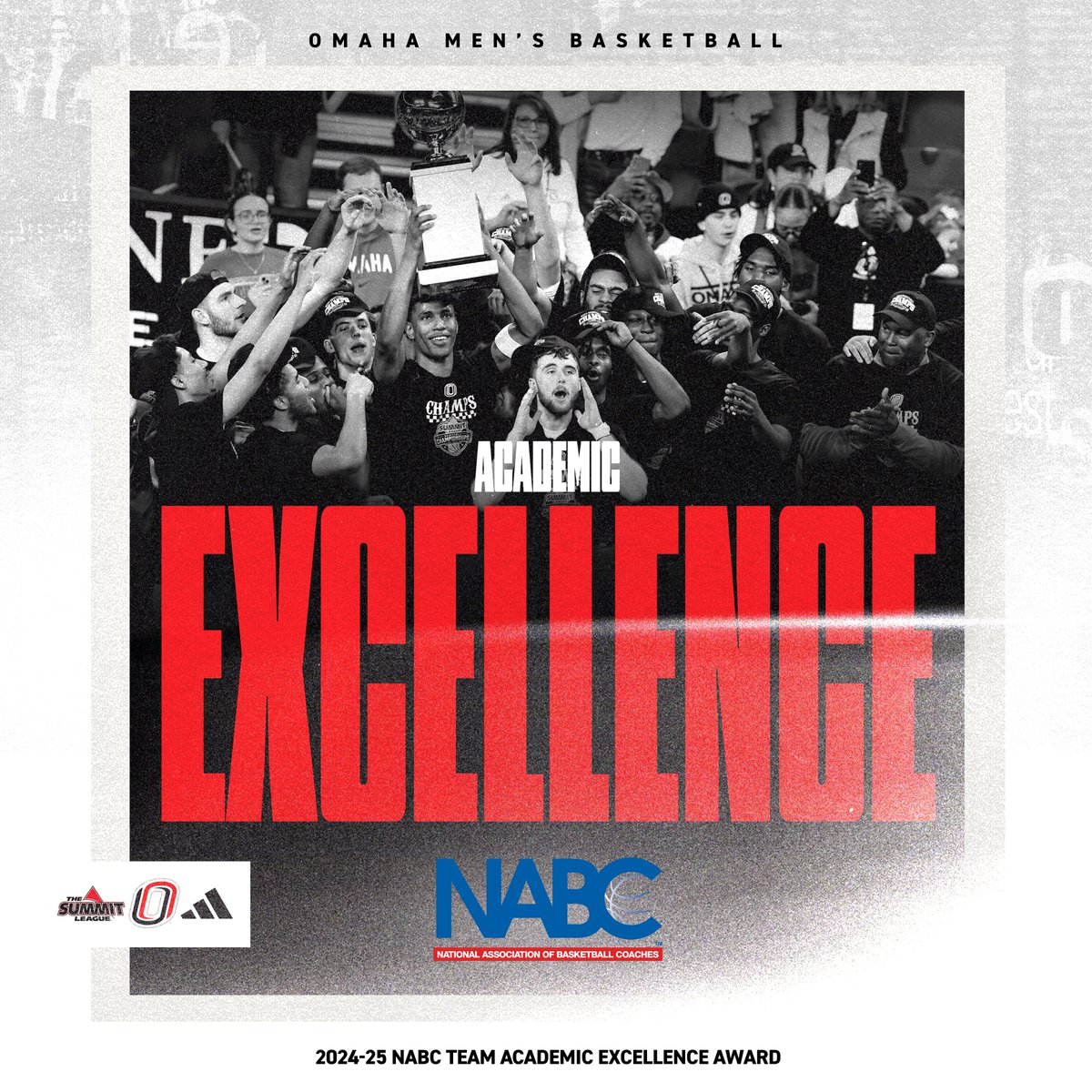 OmahaMBB's tweet image. 📚 | #Omaha has been named a recipient of the 2024-25 @NABC1927 Team Academic Excellence Award!
@TonyOsburn9, Marquel Sutton and Josh Streit were named to the NABC Honors Court, recognizing juniors, seniors and graduate students with a cumulative GPA of 3.2 or higher.
#GoMavs