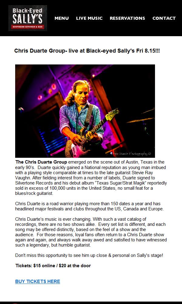 Chris Duarte Group at Black-eyed Sally's fbmo.io/NkG3x