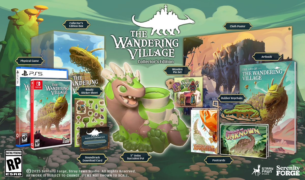 SerenityForge's tweet image. Our Premium and Collector’s Editions of The Wandering Village are now open for pre-order! 💚
Today we can also share a first look at a sample of the adorable Onbu succulent pot included in every Collector’s Edition 😍
What will you grow on your Onbu? 🌱
store.serenityforge.com/collections/wa…