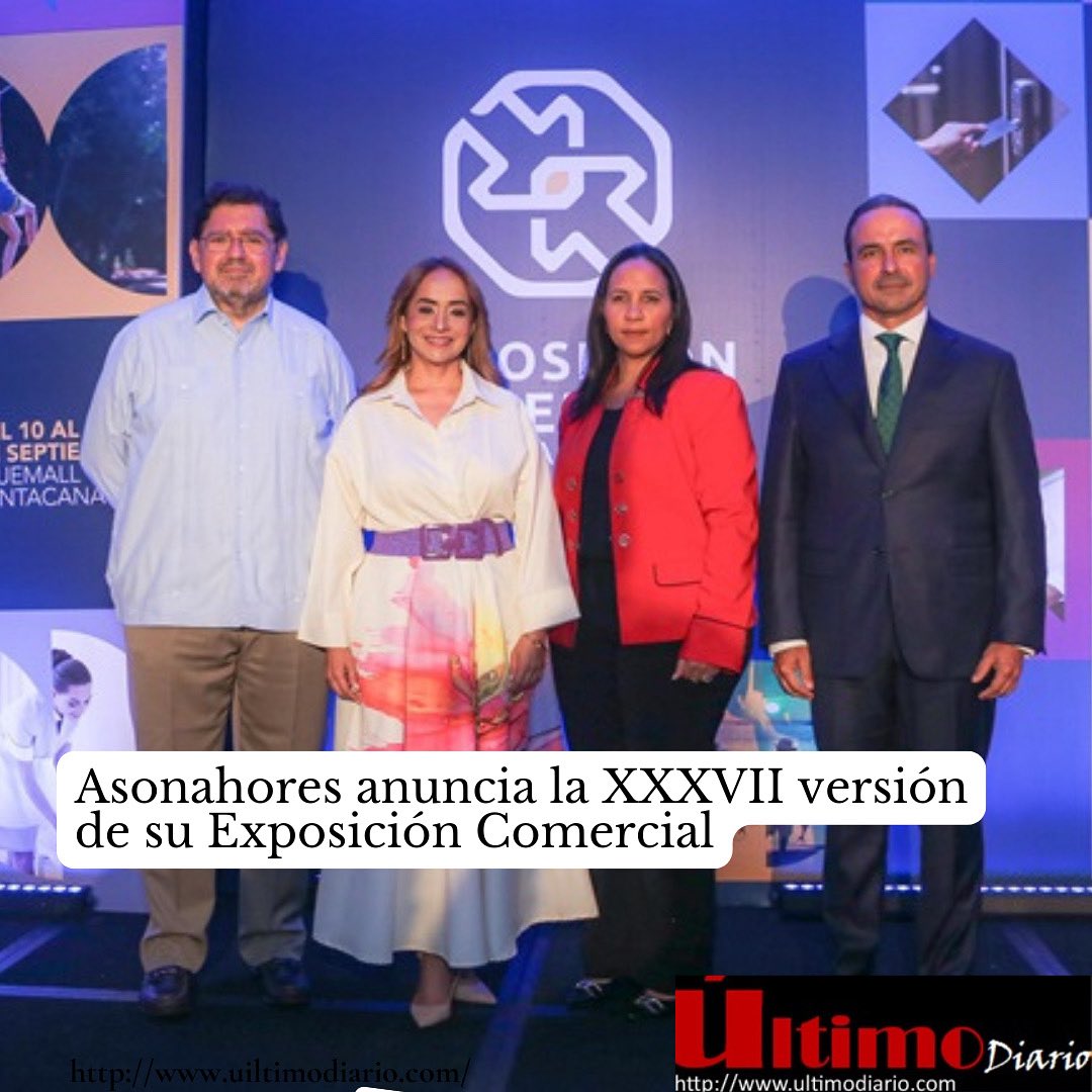 La Asociación de Hoteles y Turismo de la República Dominicana, Asonahores, anunció el lanzamiento de la 37 edición de su Exposición Comercial, que se celebrará del 10 al 12 de septiembre de 2025, en las instalaciones de Blue Mall Punta Cana.