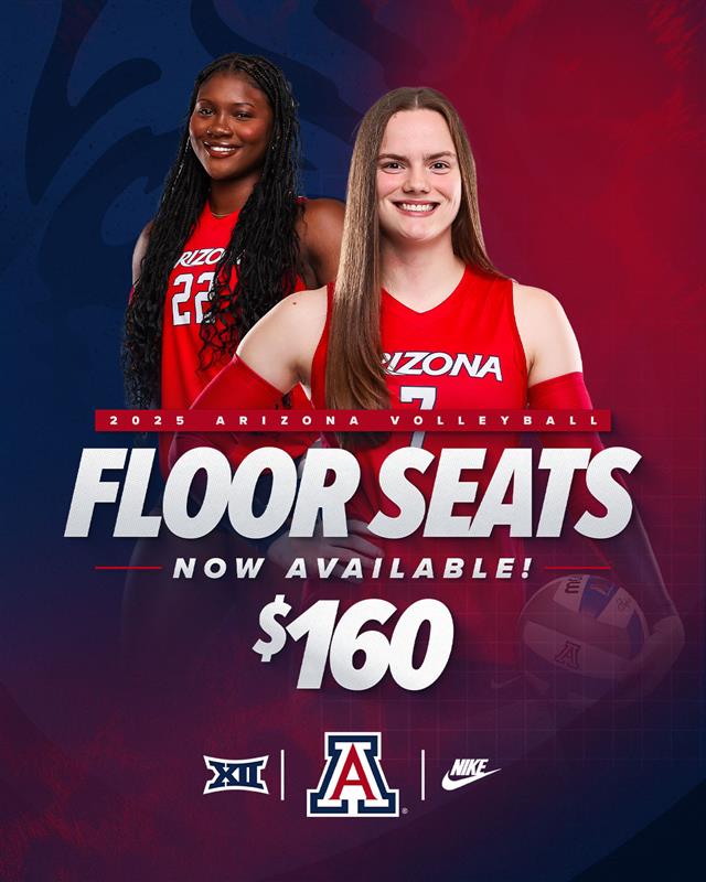 Courtside seats are now available for the 2025 season!

For more information, contact our ticket office at 520-621-CATS.