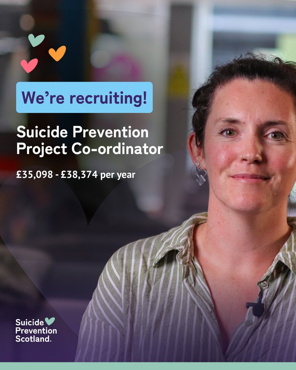 SuicidePrevScot's tweet image. 🆕 We're recruiting for a Suicide Prevention Project Co-ordinator to join our team.
This is a amazing opportunity for someone with energy to become part of Suicide Prevention Scotland, and help us in our mission to prevent suicide. 💜
🔗 myjobscotland.gov.uk/organisations/…