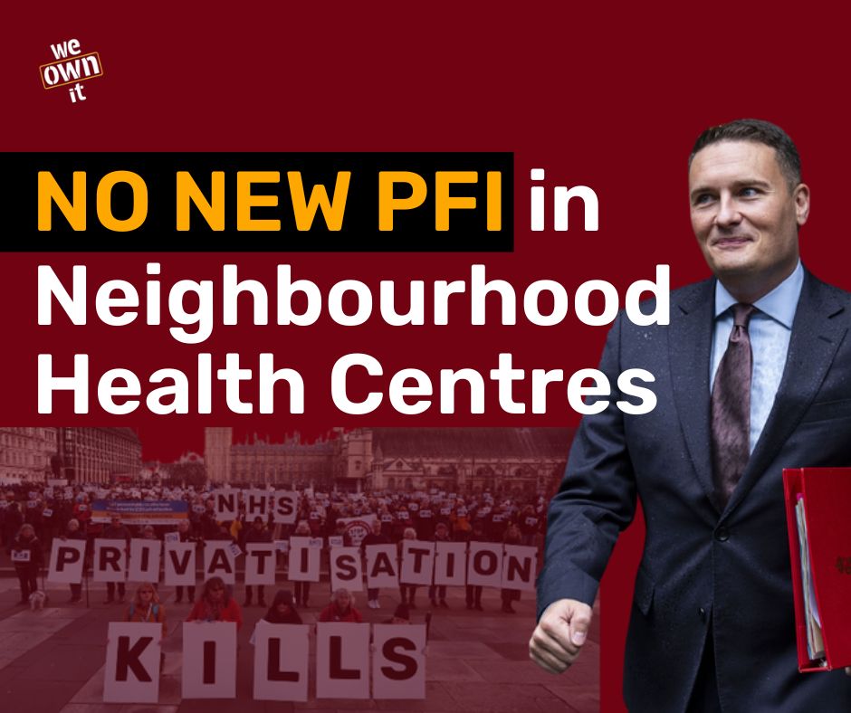 Private finance deals have been a disaster for our public services!

Yet they appear in the Government's recent NHS 10-year plan.

Tell the Health Secretary, Wes Streeting - ditch the private profiteers and invest directly in our #NHS!

Email your MP in 60 seconds. Link below 👇