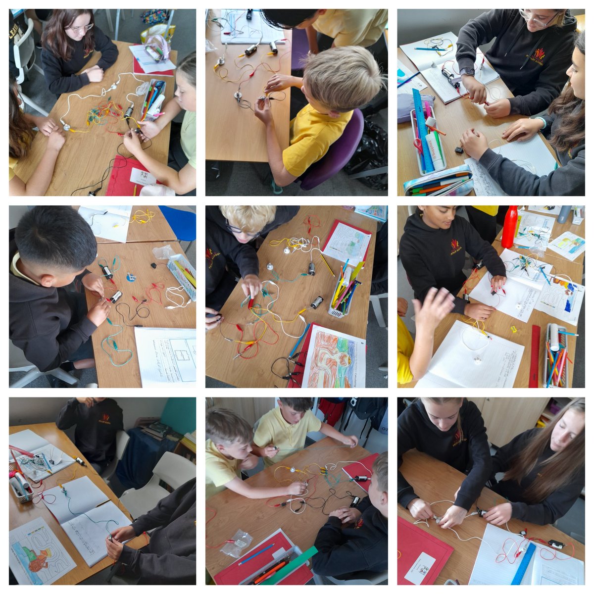 EastfieldPSHull's tweet image. A final flourish of Science in Y6 today.  Making different circuits with various voltages and components to see what would happen. #epsscience #6BE