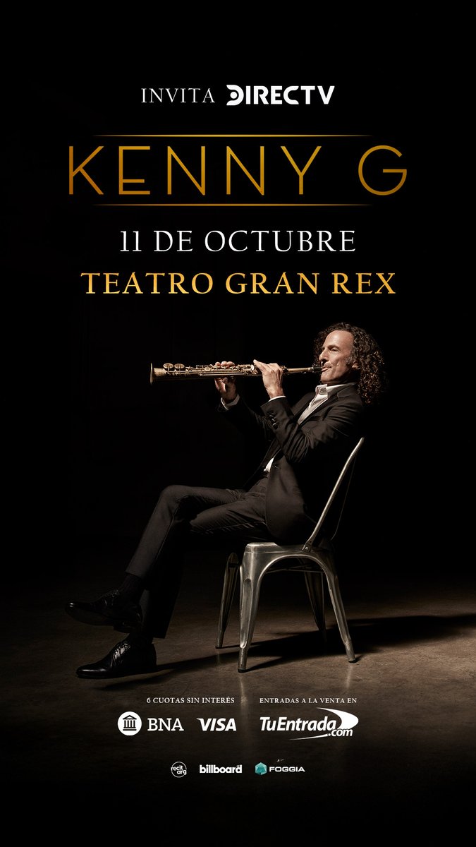 KENNY G PRESENTA “NEW STANDARDS” EN ARGENTINA 🎷

El legendario saxofonista Kenny G, una de las figuras más reconocidas del jazz a nivel mundial, regresa a la Argentina para presentar su aclamado álbum New Standards
11 DE OCTUBRE - TEATRO GRAN REX

🎟️ Entradas en: TuEntrada
