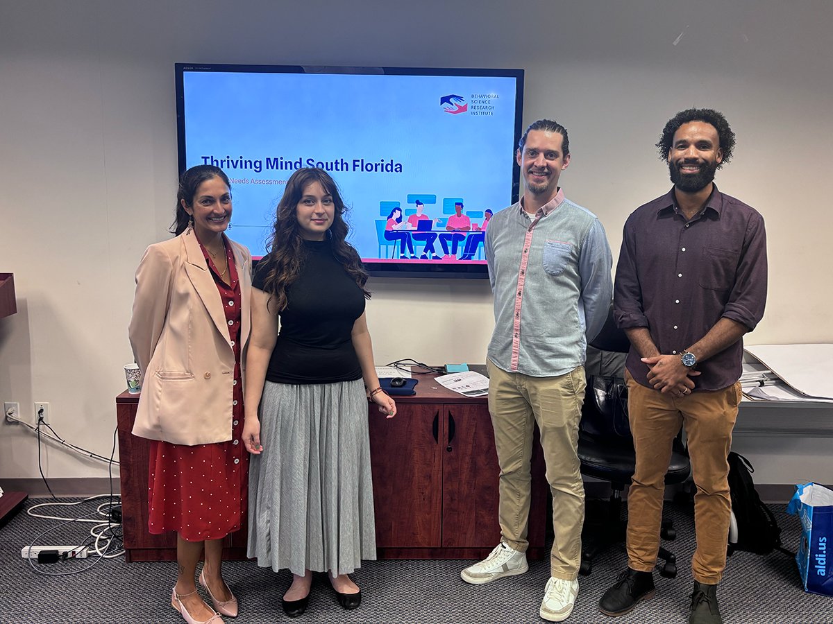 ThrivingMindSF's tweet image. Thank you to Behavioral Science Research Institute - BSRI (Angela Mooss, Jack Vertovec, Joshua Evans and Gabriela Evans) who presented results of our Triennial Needs Assessment during a Town Hall today at our Thriving Mind office in Miami.