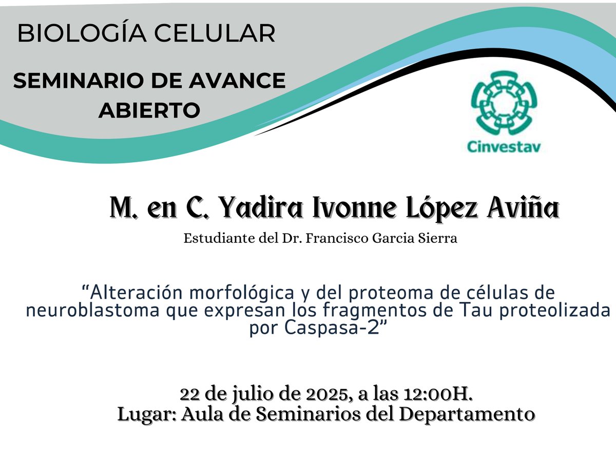 Departamento de Biología Celular del CINVESTAV (@biocelcinves) on Twitter photo 
