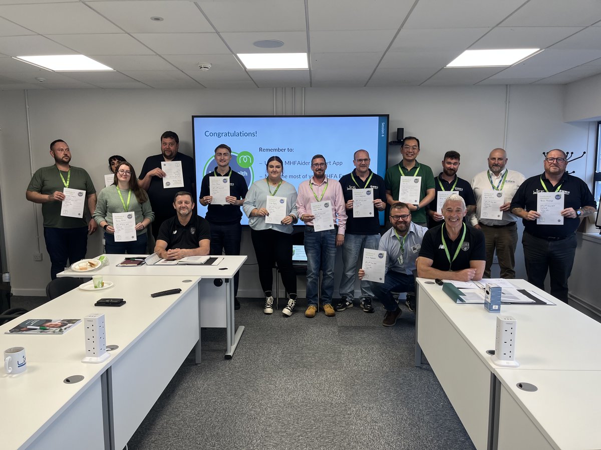 Ian Smith (@iansmith2468) on Twitter photo Congrats to those from MWH Treatment in Derby who passed the 2 Day <a href="/MHFAEngland/">MHFA England®</a> course with myself and <a href="/jimmygittins/">jimmy gittins</a> from <a href="/stateofmindsprt/">State of Mind</a>. We travel the length/breadth of the country delivering these courses for MWH, every group are an absolute inspiration & its been a pleasure. Congrats to those from MWH Treatment in Derby who passed the 2 Day <a href="/MHFAEngland/">MHFA England®</a> course with myself and <a href="/jimmygittins/">jimmy gittins</a> from <a href="/stateofmindsprt/">State of Mind</a>. We travel the length/breadth of the country delivering these courses for MWH, every group are an absolute inspiration & its been a pleasure.