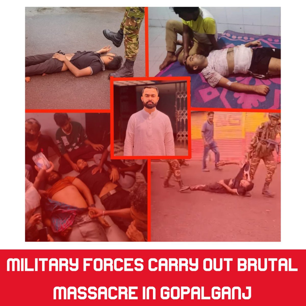 saddamhussainbd's tweet image. Yesterday, under direct orders from fascist Yunus, a brutal and premeditated attack was carried out on peaceful, unarmed civilians in Gopalganj. His private army comprised of police and military forces loyal to his unconstitutional regime, opened indiscriminate fire on…