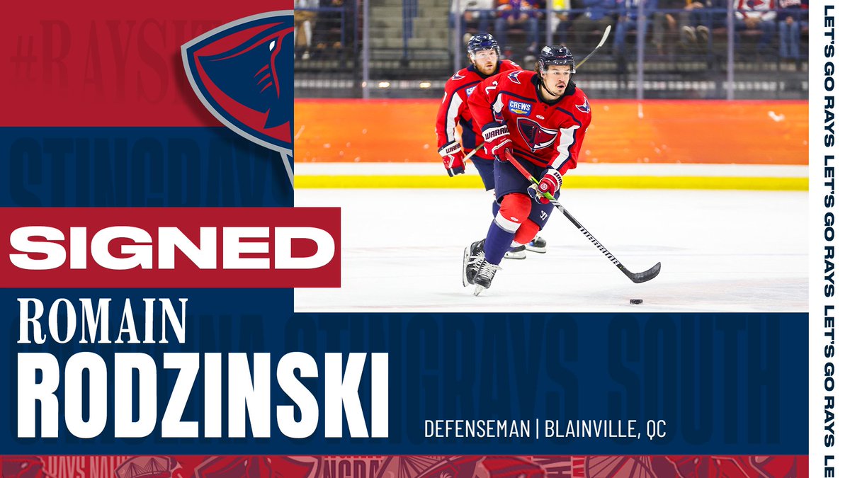 SCStingrays's tweet image. Defenseman Romain Rodzinski has agreed to terms with the Stingrays for his second season in the Lowcountry. Welcome back, Rod!
🗞️ hubs.la/Q03xFcJr0