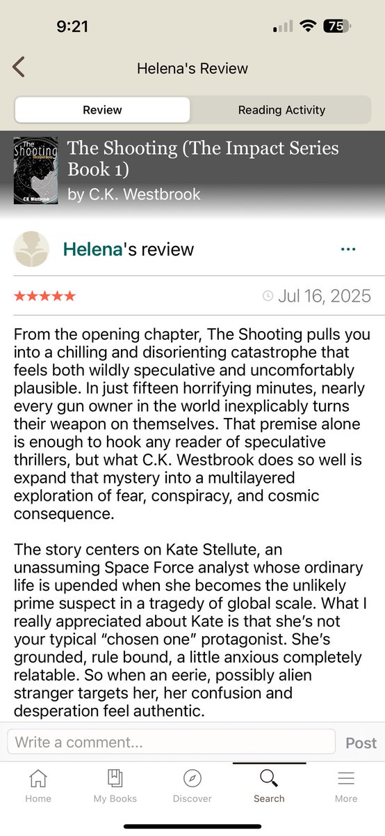 Author CK Westbrook tweet media
