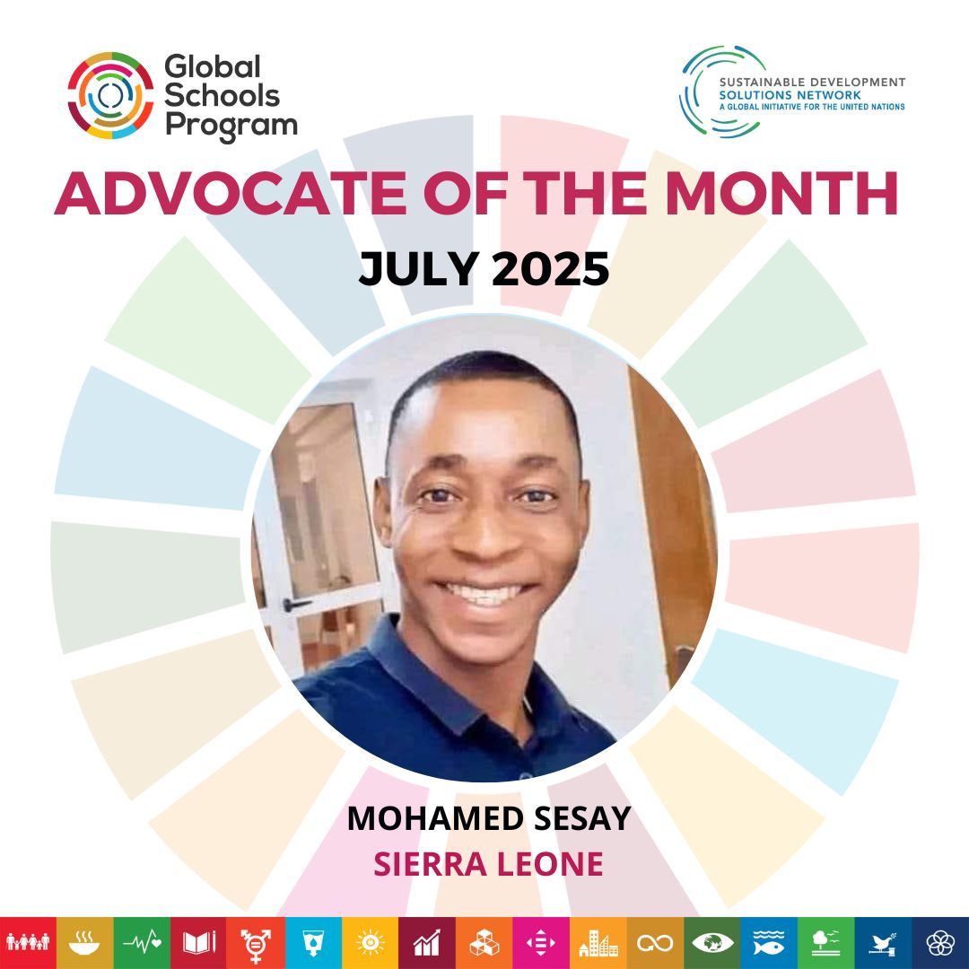 SDGsInSchools's tweet image. 🌟 Advocate of the Month: Mohamed Sesay
From tree planting to youth-led climate action—Mohamed’s “Green Schools” project is creating change in Sierra Leone! 🌱
📖 Read more: buff.ly/SGNRy7G
#GSPAdvocateOfTheMonth #GSPat7 #ClimateAction