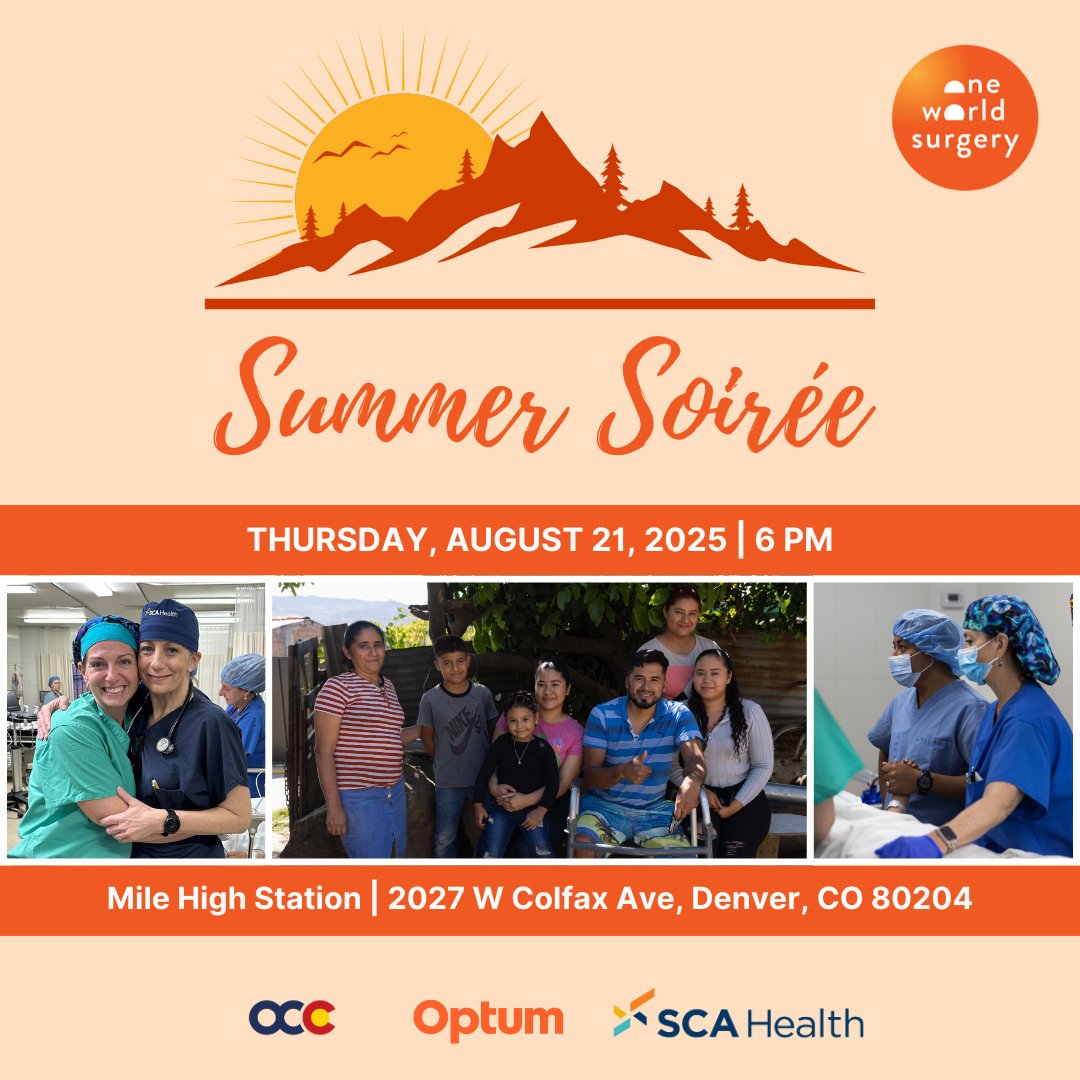 Reminder! 🚨 Don't miss out on a night of fun and philanthropy with <a href="/OrthopedicCO/">Ortho Centers of Colorado</a>, <a href="/Optum/">Optum</a>, and <a href="/SCA__Health/">SCA Health</a>, benefitting One World Surgery!

RSVP today: e.givesmart.com/events/J01/

#Fundraiser #DenverEvents #CommunitySupport #CharityEvent #MileHighStation