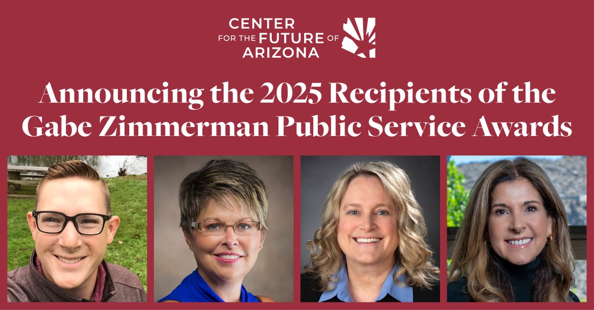 Meet the 2025 Gabe Zimmerman Public Service Awards honorees: bit.ly/3GOx4t8. 

This remarkable group of Arizonans are strengthening their communities through public service.