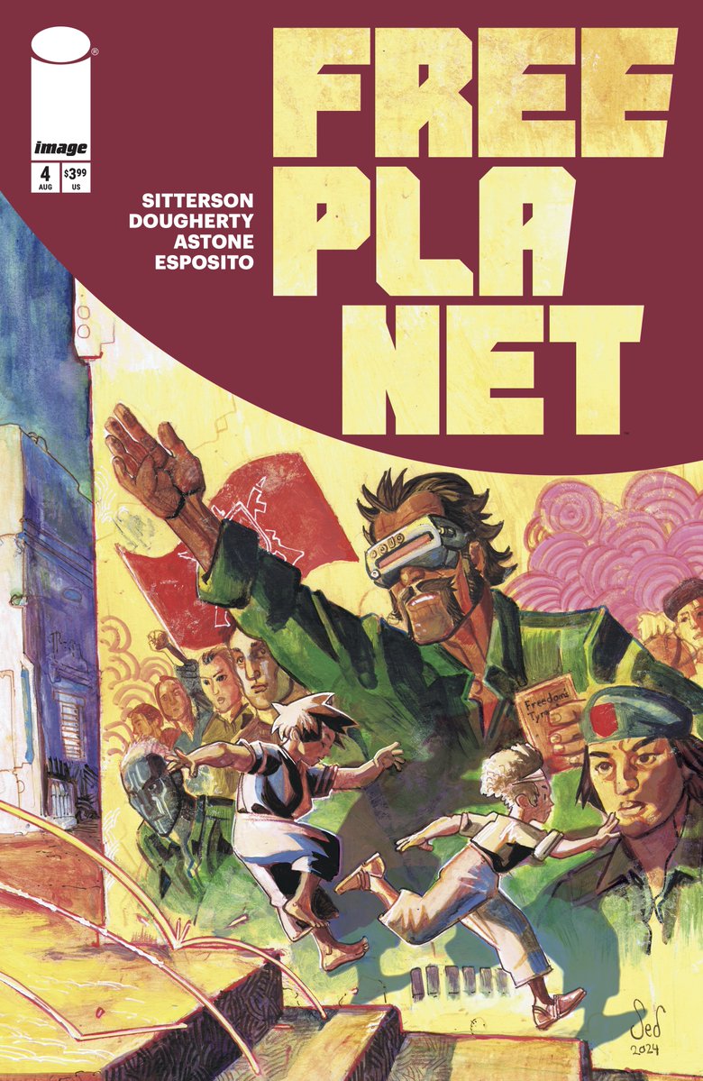 aubreysitterson's tweet image. With the Revolution scarcely won, the Freedom Guard must contend with a violent insurgency seeking its own revolution.
It’s the final week to pre-order issue #4 of the geopolitical space opera, FREE PLANET; call your local comic shop TODAY.
Full preview: bit.ly/FreePlanet4