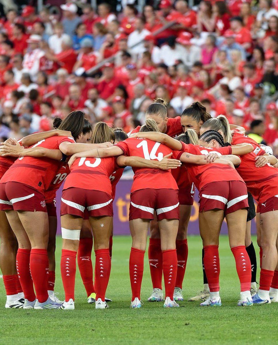 SwissCGNY's tweet image. Good luck to the Swiss Nati Women (@nati_sfv_asf) in tomorrow’s @WEURO2025 quarter-final against reigning World Champions Spain! 🇨🇭⚽
📍Stade de Suisse, Bern
🕒 3 PM EDT | Friday, July 18
Let’s go, Switzerland! 💪#WEURO2025 #HoppSchwiiz #SwissFootball #WomensFootball