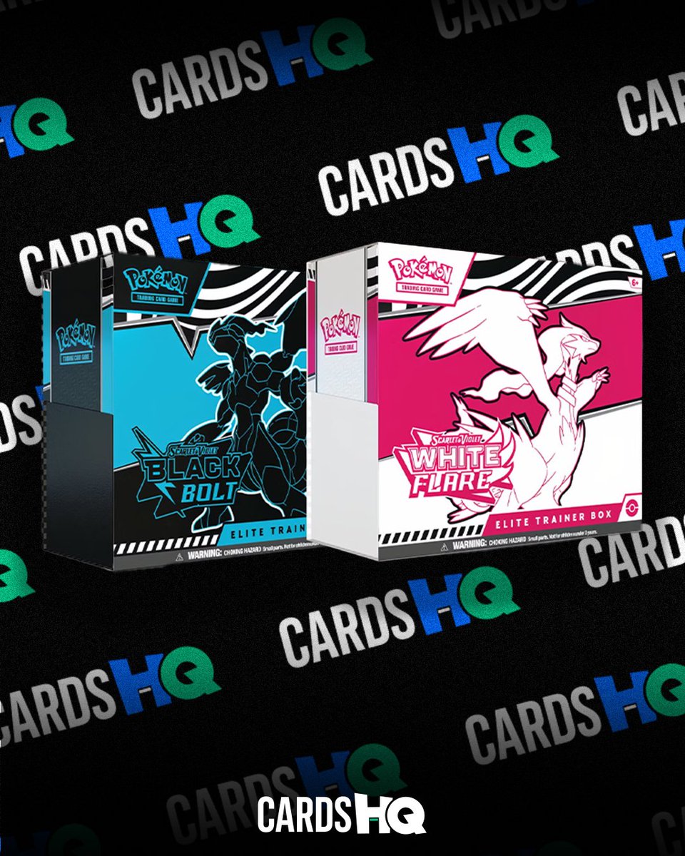CardsHQShop's tweet image. Pokémon Black Bolt and White Flare is here! With every Unova region pokémon getting an IR or SIR which pokémon are you going to be chasing?
Available in store starting on July 18th.
Product will be limited to 1 of each per customer.