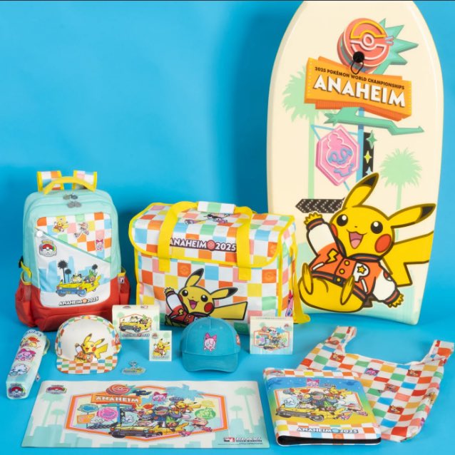 StuartPTCG's tweet image. Worlds 2025 merch is live!
Some awesome designs this year - the surfboard Pikachu is really cool, and that Arcanine line is 🔥
Hoping to be able to actually get some of this stuff when we are there in a month!