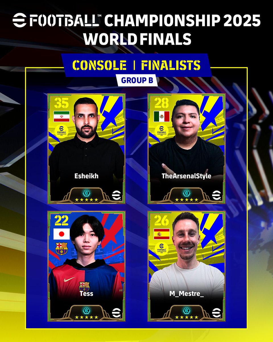 play_eFootball's tweet image. 【Console Division Group Stage】  

It has been finalized!

World Finals take place this weekend.  

The top two players from each group will face off on July 21st at the World Festival! 🔥  

#efootballworldfinals