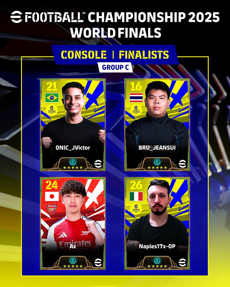 play_eFootball's tweet image. 【Console Division Group Stage】  

It has been finalized!

World Finals take place this weekend.  

The top two players from each group will face off on July 21st at the World Festival! 🔥  

#efootballworldfinals
