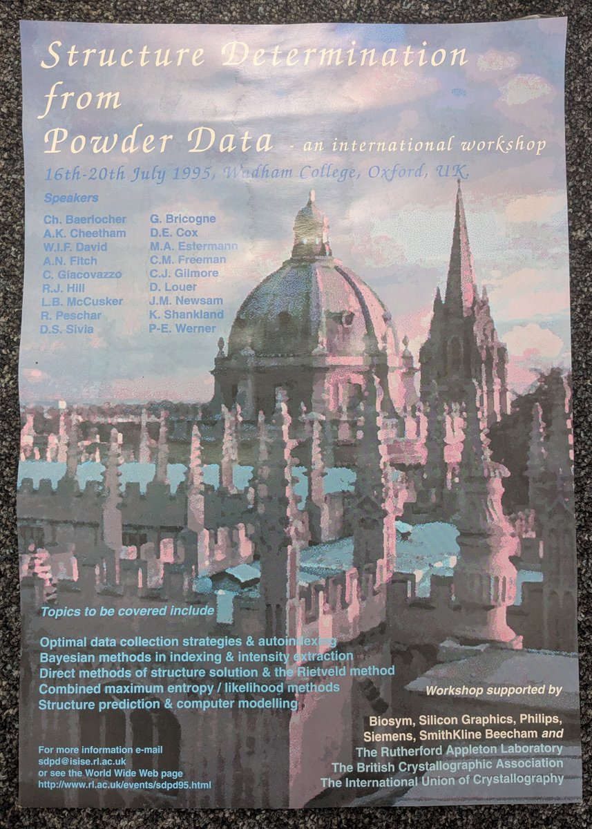 30 years ago, Bill David, Devinder Sivia and I organised a meeting dedicated to SDPD. A fabulous meeting, in a superb location. So many great scientists, both attending and presenting. The poster may be a bit faded, but the work and the memories remain fresh.
