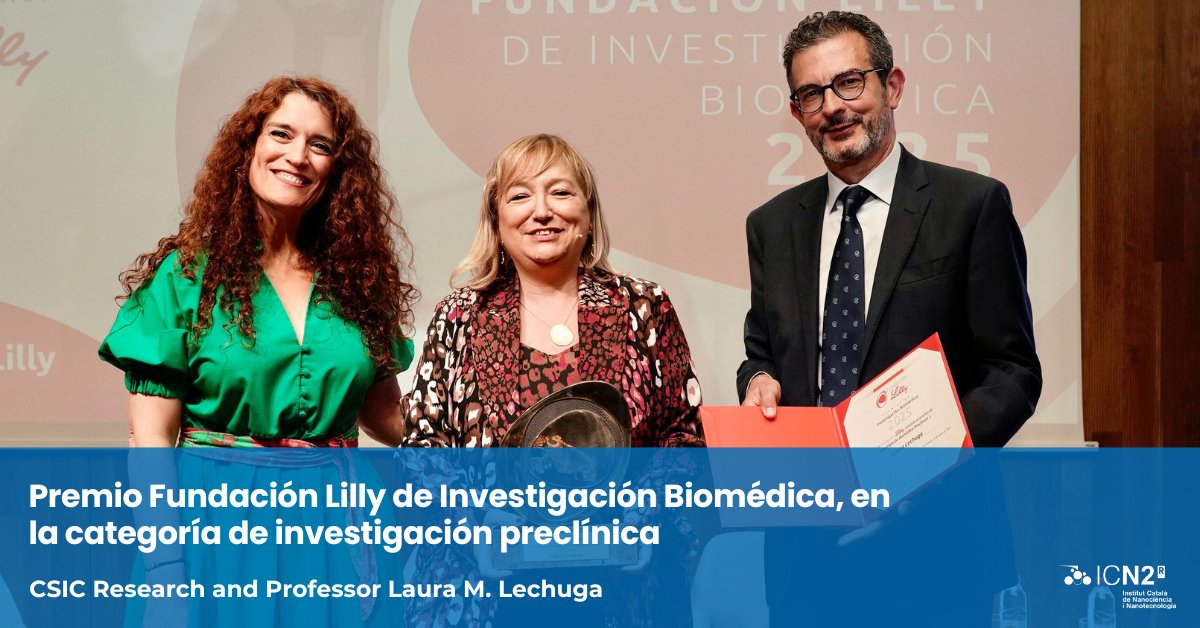 icn2nano's tweet image. 🔬 Detectar #cancer de pulmón y ovarios temprano es crucial.
🥼 @Sla27para, Prof. @CSIC y líder del @NanoB2A_group desarrollan #biosensores ultrasensibles para el diagnóstico precoz.
🏅 Premio Investigación Biomédica @FundacionLilly. ¡Felicidades!
📽️👉 f.mtr.cool/nfigvjqqxk
