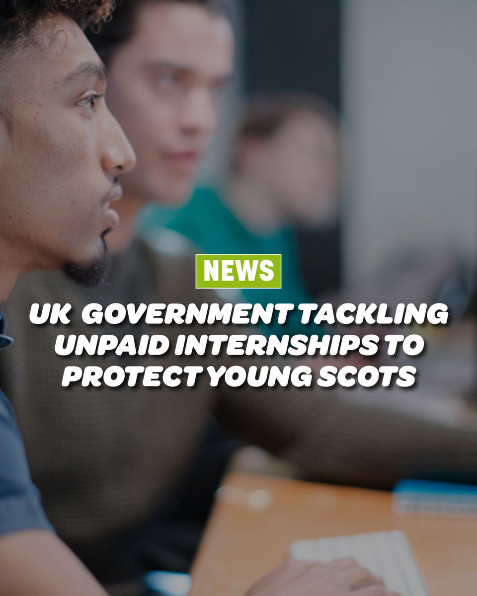UKGovScotland's tweet image. Evidence will be collected by the UK Gov to better protect younger workers from being exploited by illegal unpaid internships.
This forms part of the Make Work Pay agenda, the biggest upgrade to worker’s rights in a generation which will directly benefit over 15m workers.