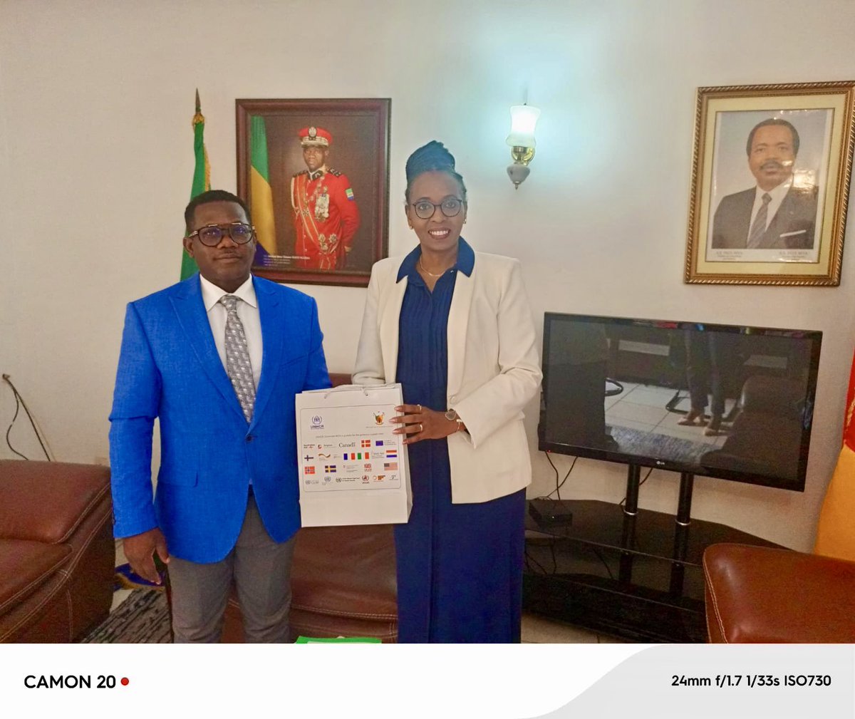 MuhimpunduYve's tweet image. Honoured to meet H.E. Anthony Minko Milame, Gabon’s High Commissioner to Cameroon.
We reaffirmed our shared commitment to refugee protection & regional cooperation.
Grateful for Gabon’s leadership in inclusion & for supporting refugee biometric passports
#RefugeeProtection