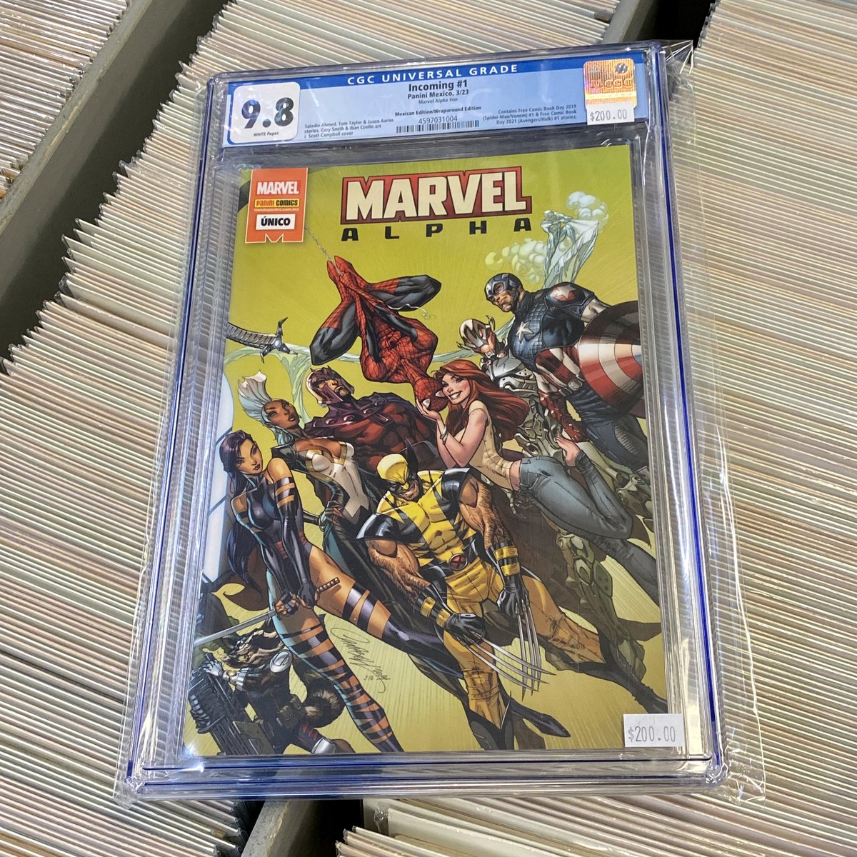 NowOrNeverComic's tweet image. We got this batch of books back from CGC just in time, adding another 20 graded books to the bins (all 9.8s!) with less than a week until Comic-Con. More new stuff going out every day!