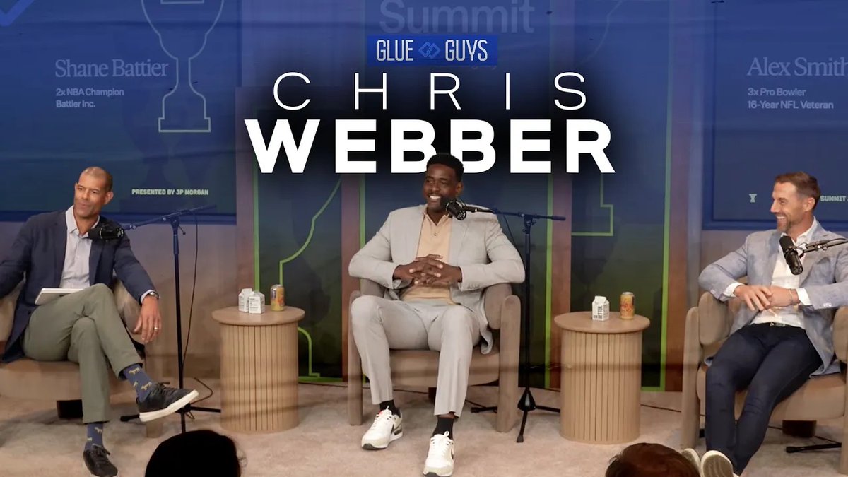 Glue Guys (@glueguys_pod) on Twitter photo New LIVE episode of Glue Guys with <a href="/realchriswebber/">Chris Webber</a>!
Chris joins the guys to discuss:
— The feeling of getting drafted #1
— What it takes to build a legacy
— Leading through listening
Watch the full episode here: youtu.be/Su3ateC7qqs New LIVE episode of Glue Guys with <a href="/realchriswebber/">Chris Webber</a>!
Chris joins the guys to discuss:
— The feeling of getting drafted #1
— What it takes to build a legacy
— Leading through listening
Watch the full episode here: youtu.be/Su3ateC7qqs