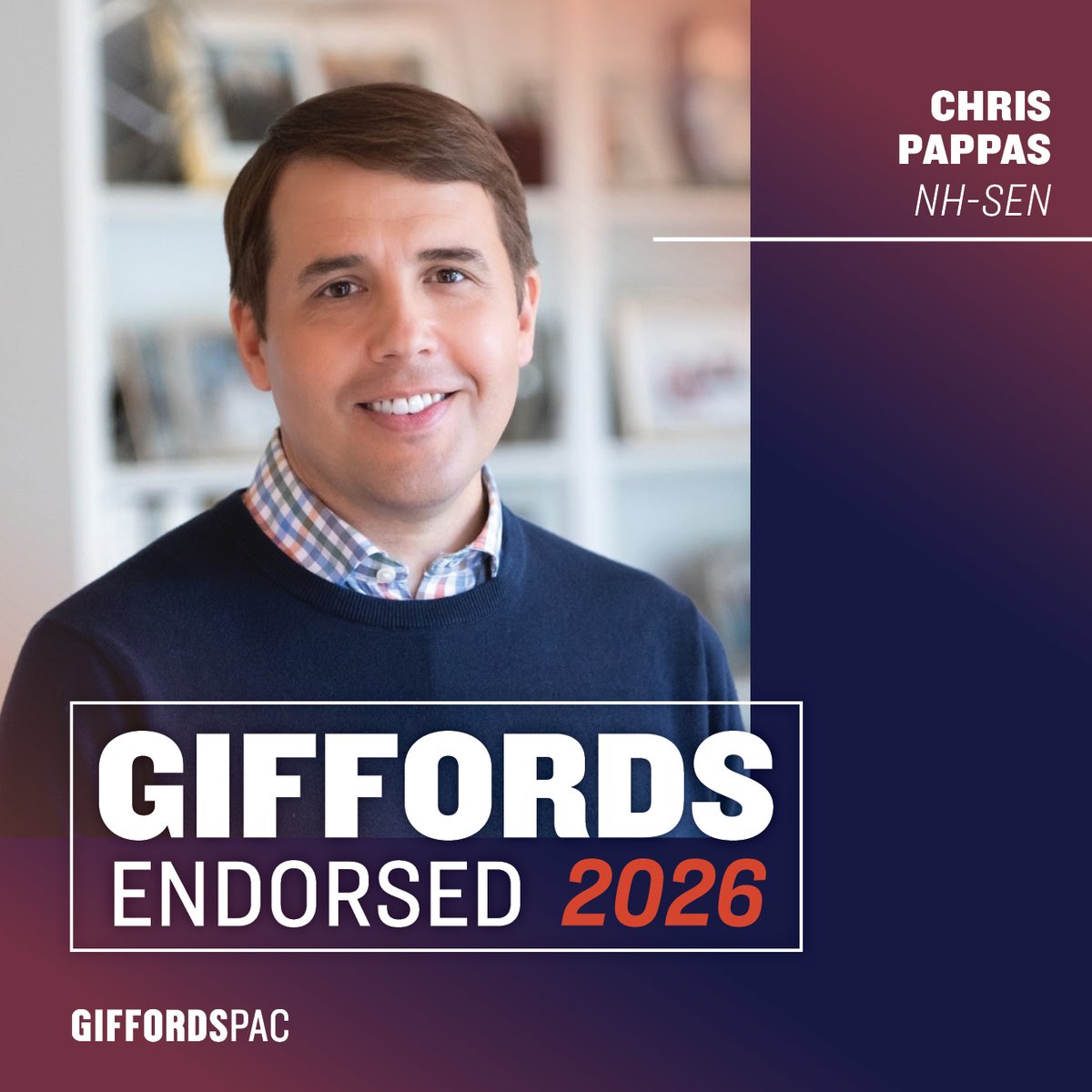 GIFFORDS_org's tweet image. Today, we’re proud to endorse Representative @ChrisPappasNH—a steadfast leader dedicated to saving lives from gun violence.
He’s always put the people of New Hampshire first, and we look forward to electing him next November and working with him in the Senate.