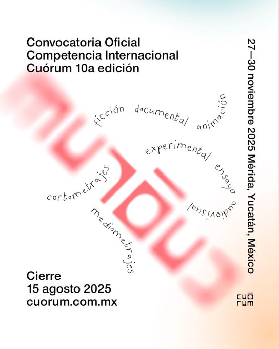 Con nueva sede Festival Cuórum abre convocatoria.  Es un #festival de #cine independiente mexicano dedicado a la #diversidad sexual y de #género, que se lleva a cabo en #Merida cuorum.com.mx/noticias/ultim… #sandymoon #disecciontv