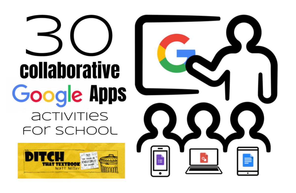 DitchThatTxtbk's tweet image. 30 collaborative Google Apps activities for schools
🎨 Virtual art gallery
📓Create a class yearbook
🔐Digital #BreakoutEDU
❓Mystery Hangouts
➕ LOTS more!
f.mtr.cool/nffyxwbtmc
#DitchBook