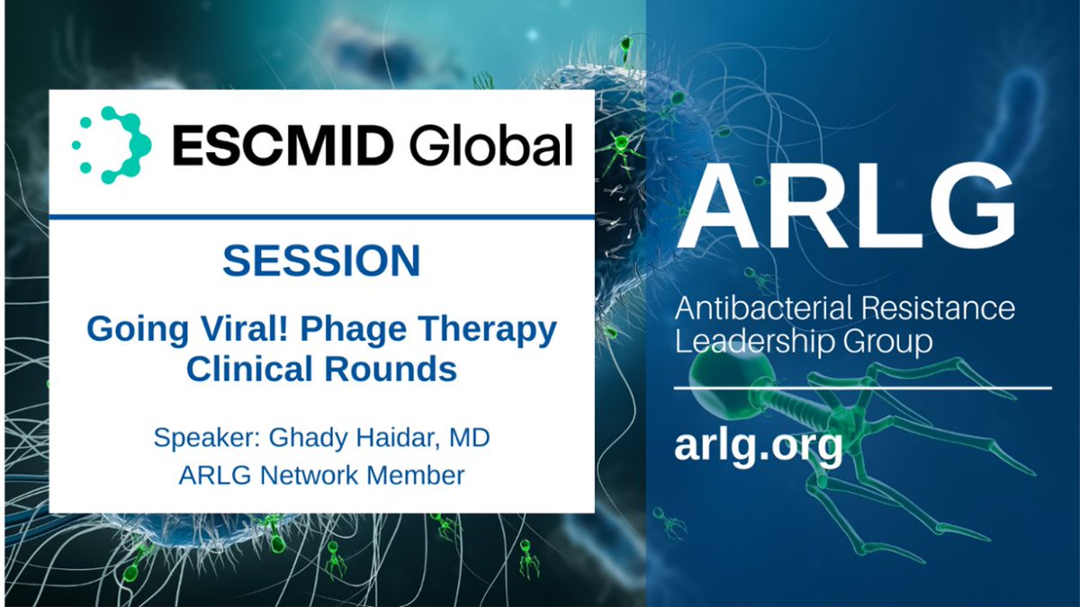 Antibacterial Resistance Leadership Group (@arlgnetwork) on Twitter photo At #ESCMIDGlobal 2025, <a href="/ARLGnetwork/">Antibacterial Resistance Leadership Group</a> Gram Negative Committee member Ghady Haidar spoke about difficult cases treated with phages in the session, Going Viral! Phage Therapy Clinical Rounds. Learn about ARLG’s PHAGE study: arlg.org/arlg-studies At #ESCMIDGlobal 2025, <a href="/ARLGnetwork/">Antibacterial Resistance Leadership Group</a> Gram Negative Committee member Ghady Haidar spoke about difficult cases treated with phages in the session, Going Viral! Phage Therapy Clinical Rounds. Learn about ARLG’s PHAGE study: arlg.org/arlg-studies