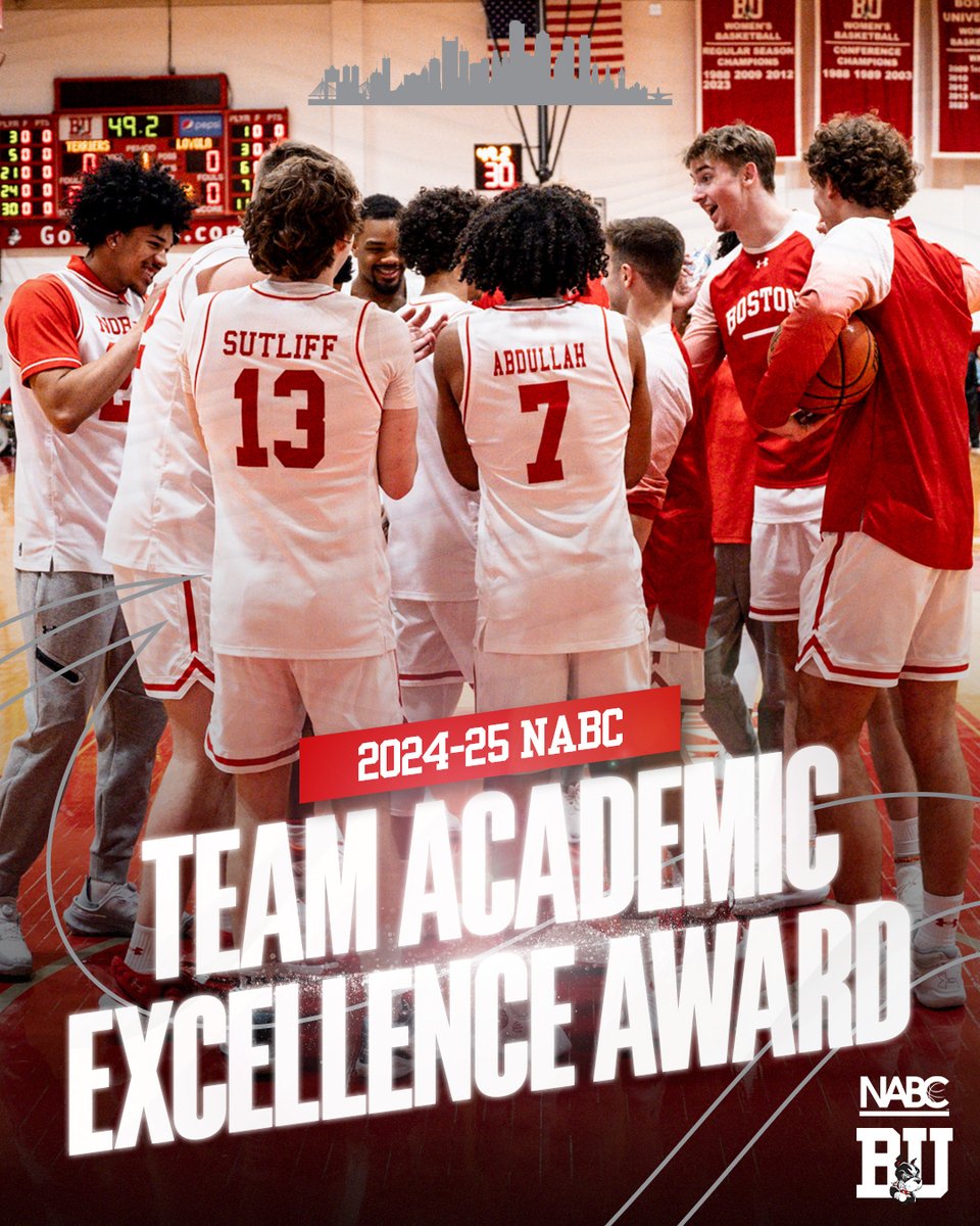 TerrierMBB's tweet image. 👏 our guys on earning the @NABC1927 Team Academic Excellence Award and the six Terriers who also claimed a spot on the Honors Court!
#GoBU