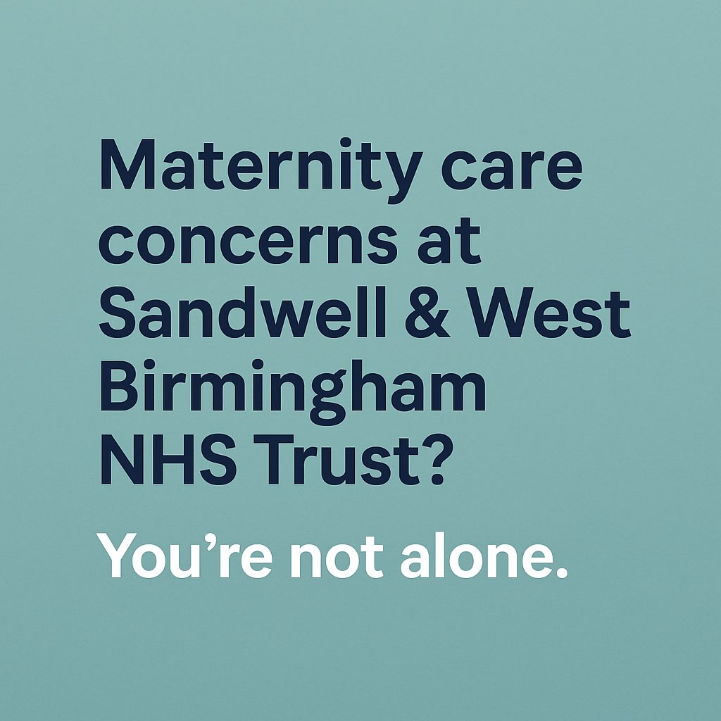 Concerns with your maternity care at Sandwell &amp; West Birmingham Trust, City Hospital, Sandwell Hospital, Midland Met? - our Facebook Group may be useful for you.  Hi, I've just set-up a FB group for Sandwell &amp; West Birmingham NHS Trust.

facebook.com/groups/5888171…