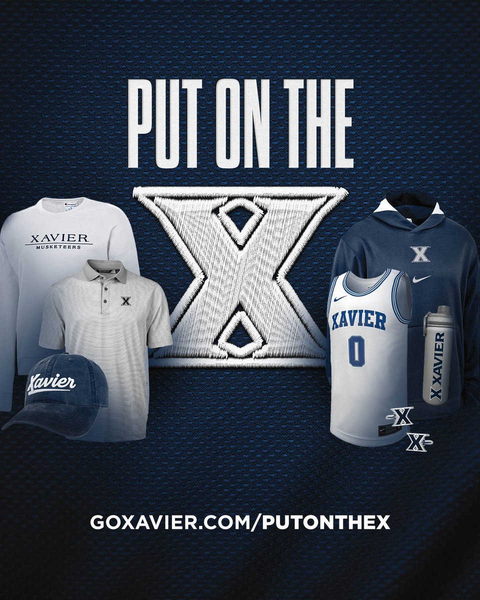 XUAthletics's tweet image. Looking for Xavier merchandise?
Explore our list of vendors at GoXavier.com/PutOnTheX to buy your Xavier gear!
#LetsGoX