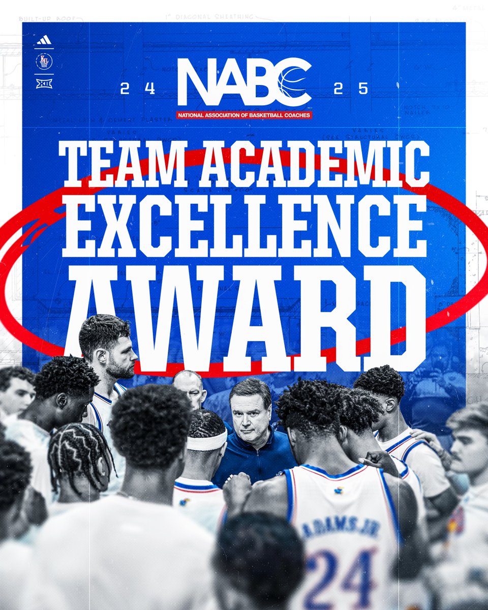 KUHoops's tweet image. Kansas Men’s Basketball has been recognized with the NABC Team Academic Excellence Award! 📚
#RockChalk x bit.ly/KUMBB-NABC