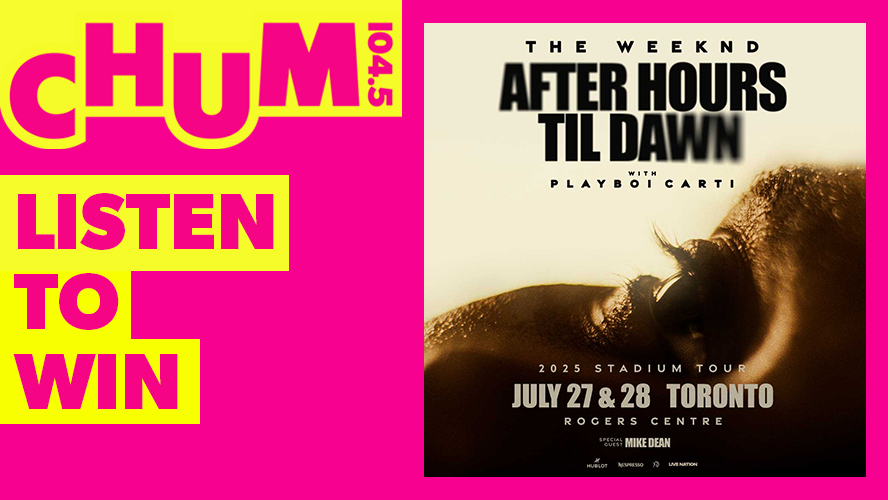 Chum1045's tweet image. HURRY UP, JULY! ☀️ @theweeknd is bringing his After Hours tour to the Rogers Centre NEXT WEEK and we're giving you DOUBLE the chance to win!
Listen to The Marilyn Denis Show AND Josie & Jamar ALL WEEK for your chance to win a pair of tickets to the show!
chum1045.com/contests/liste…
