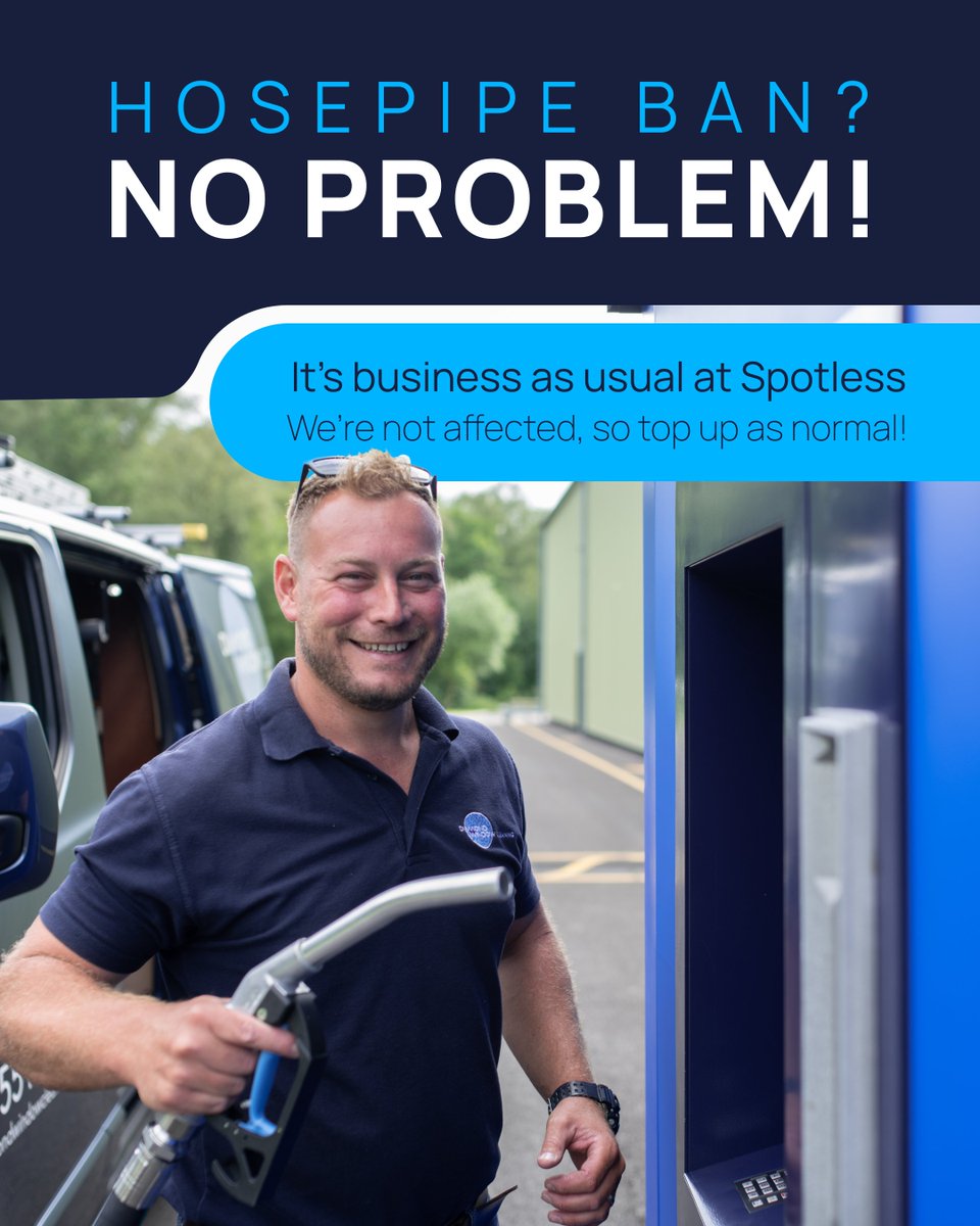 Just to let our customers know that the housepipe ban does not affect us. We are still supplying ultra-pure water at all our stations across the UK!💧

Find your nearest station on our locations map: ow.ly/Ori350Wrlr8

#SpotlessWater #SpotlessWaterstations #ultrapurewater