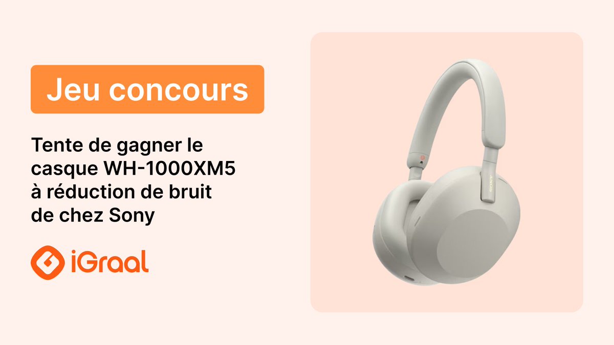 Gagne un casque Sony d'une valeur de 300€ 🎧🎶

Pour participer à notre #CONCOURS 

✅ Suis notre compte <a href="/iGraal_france/">iGraal France</a> 
✅ RT le post
✅ Tag 2 potes

TAS : 30/07/25