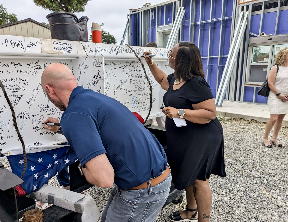 I was proud to attend the topping-off ceremony for <a href="/IU_Health/">IU Health</a>’s new five-story hospital coming soon in Fort Wayne. Signing the final beam marked real progress and a stronger future for care in our city.