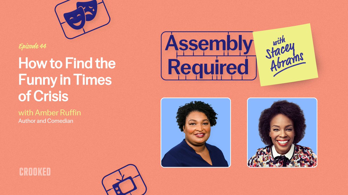 CrookedMedia's tweet image. This week on Assembly Required Stacey talks to the incredible @AmberMRuffin about comedy in the (second) Trump era.
Listen to Assembly Required with @StaceyAbrams wherever you get your podcasts: Go.Crooked.com/Stacey