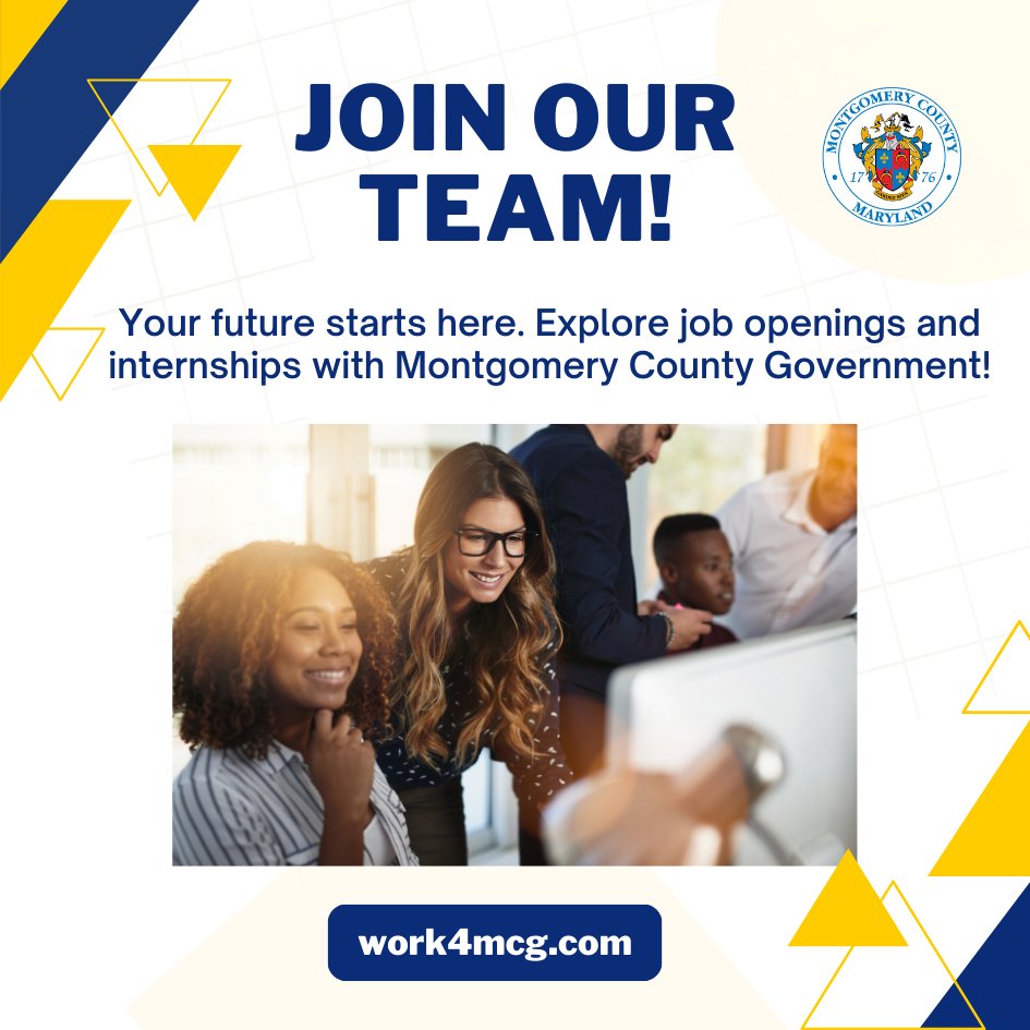 WORK4MCG's tweet image. Fresh out of #college or #GradSchool and ready to shape the world? At #MontgomeryCounty #Government, we have #job opportunities where you can apply your knowledge, test your skills, and start making an impact right away!
Start your journey today at work4mcg.com!