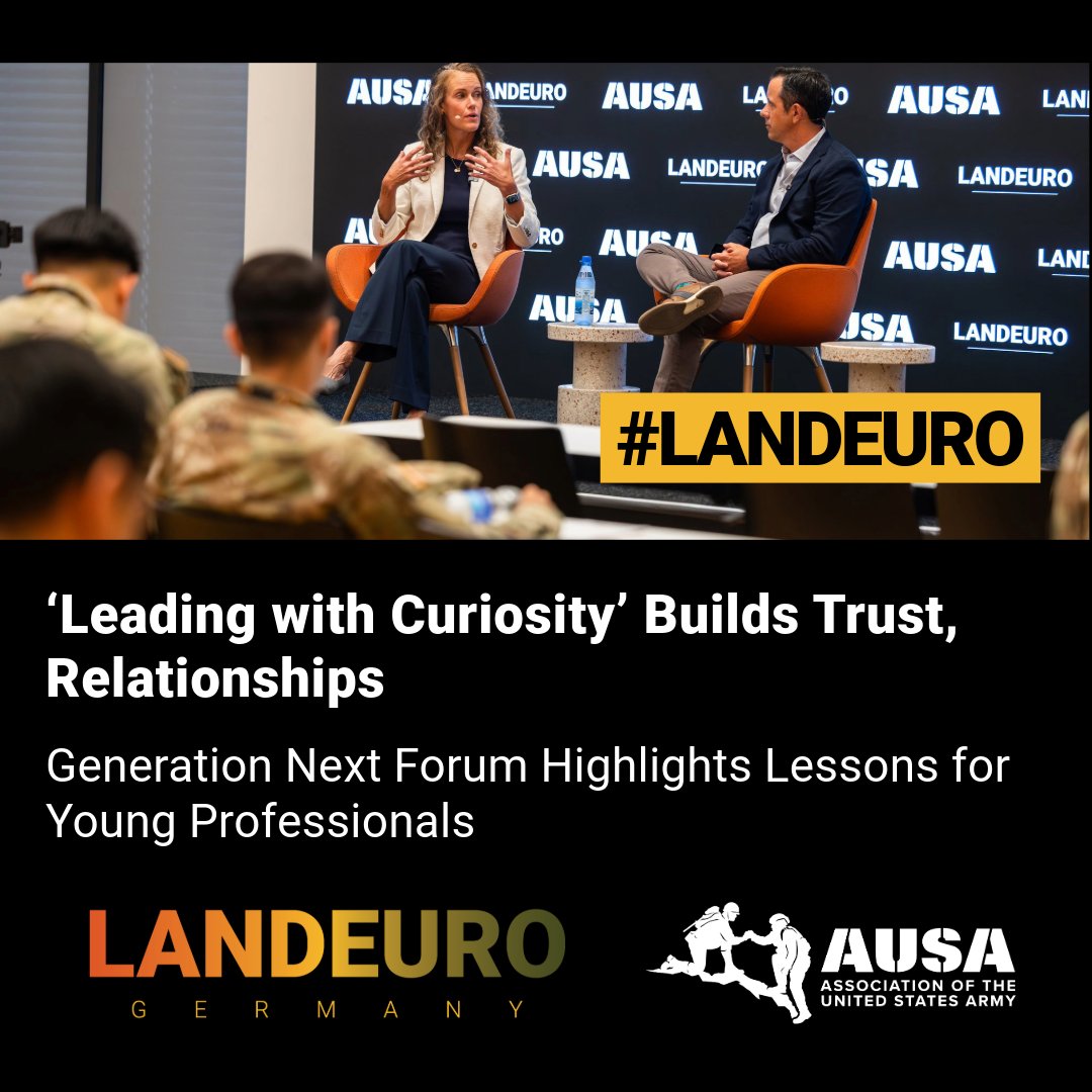 AUSAorg's tweet image. ‘Leading with Curiosity’ Builds Trust, Relationships
Generation Next Forum Highlights Lessons for Young Professionals
#ReadMore: loom.ly/3L6Qn_c
#LANDEURO #AUSAorg #AUSA #USArmy #professionaldevelopment #buildtrust #youngprofessionals #leadership @FTGNotebook