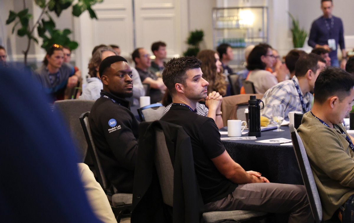 arcinstitute's tweet image. The Arc Institute Investigator Retreat is off to a great start! Huge thanks to @davey_burke and @BrianHie for sharing their computational research, and to @ishahjain, Will Allen, @FaranakFattahi, and @brainevodevo for diving into cell biology and neuroscience.