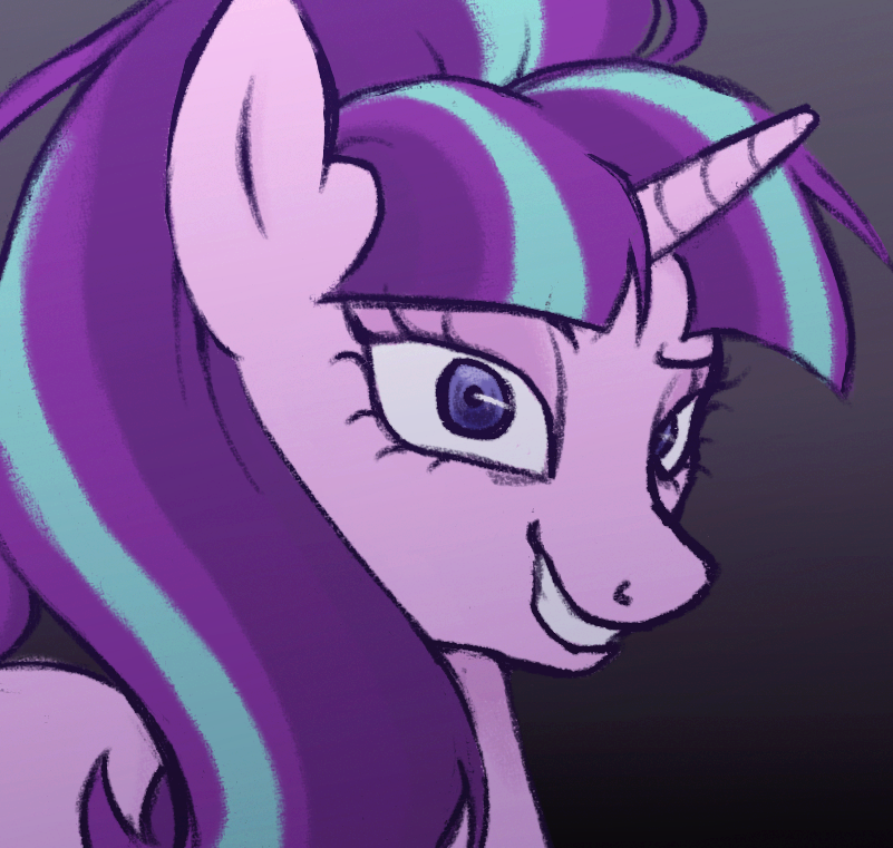 EvrlstngStat0ns's tweet image. evil glimmy sketch 
it feels like i haven&apos;t drawn pones in a hottt minute